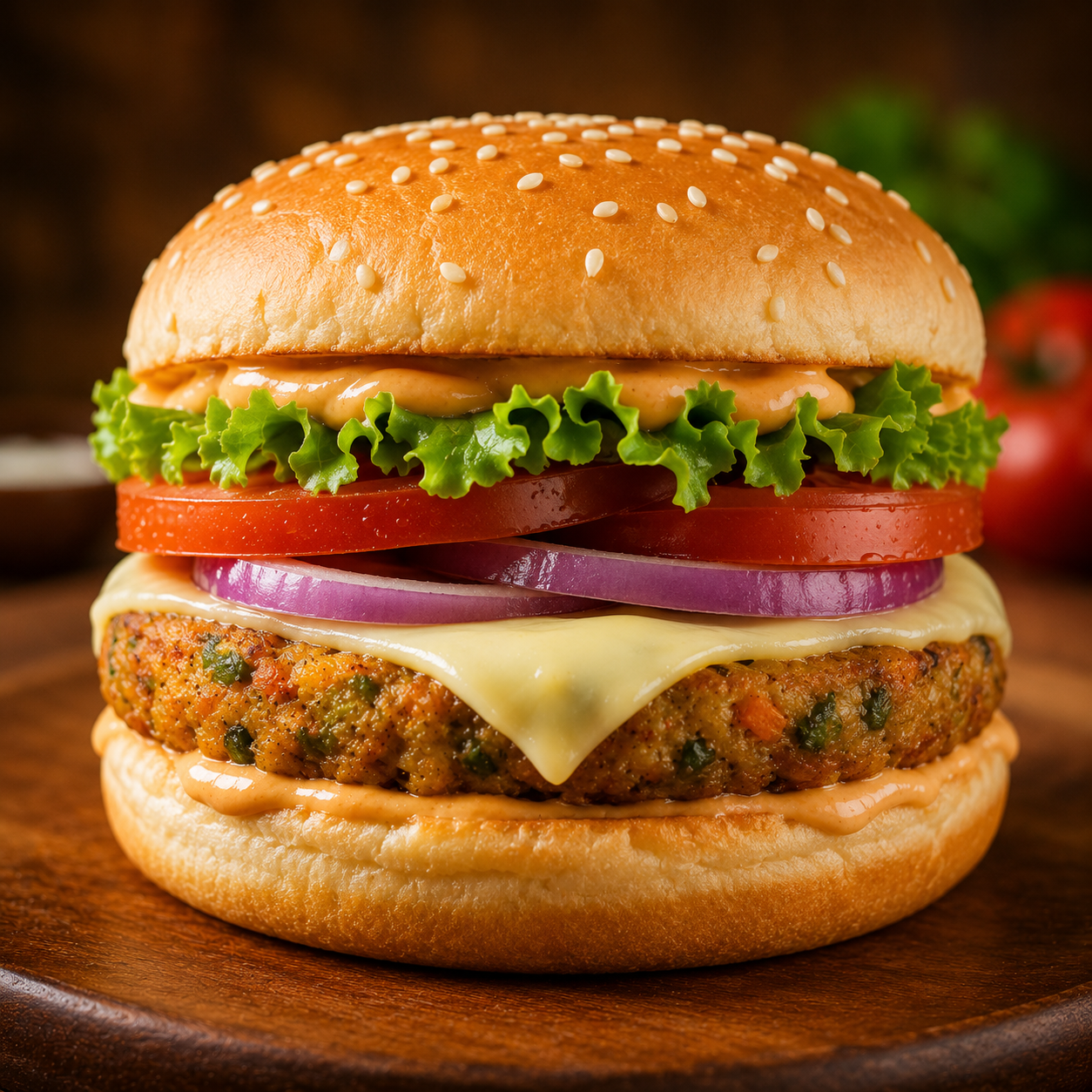 Veg Burger with Cheese