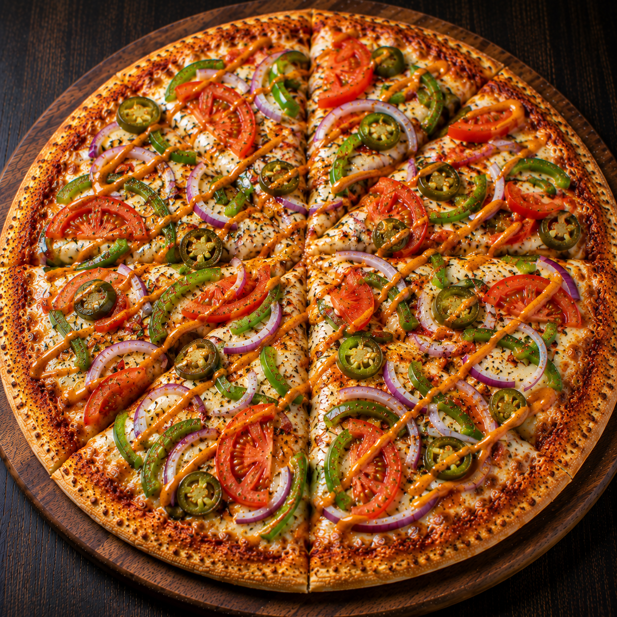 Mexican Treat (Onion, Capsicum, Tomato. Jalapeno, Mexican Sauce)