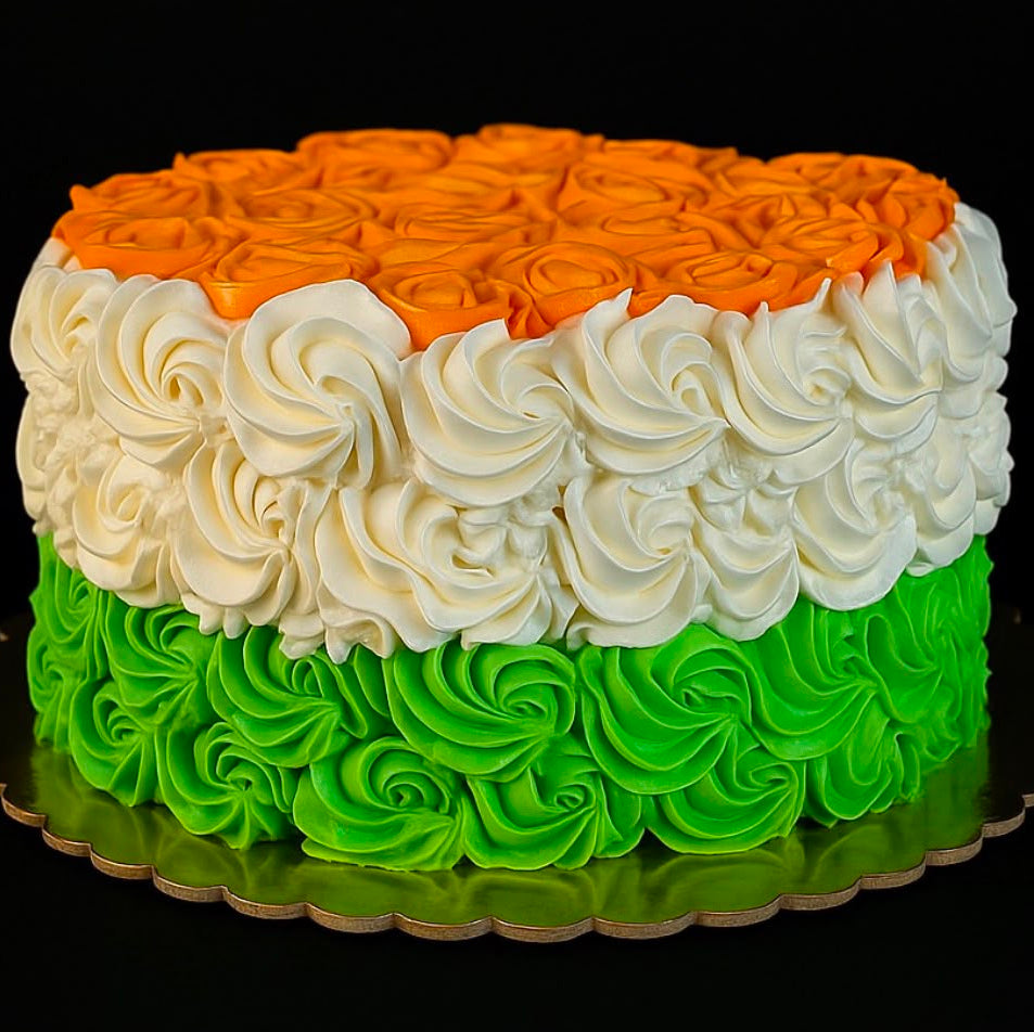 Tricolour rose cake