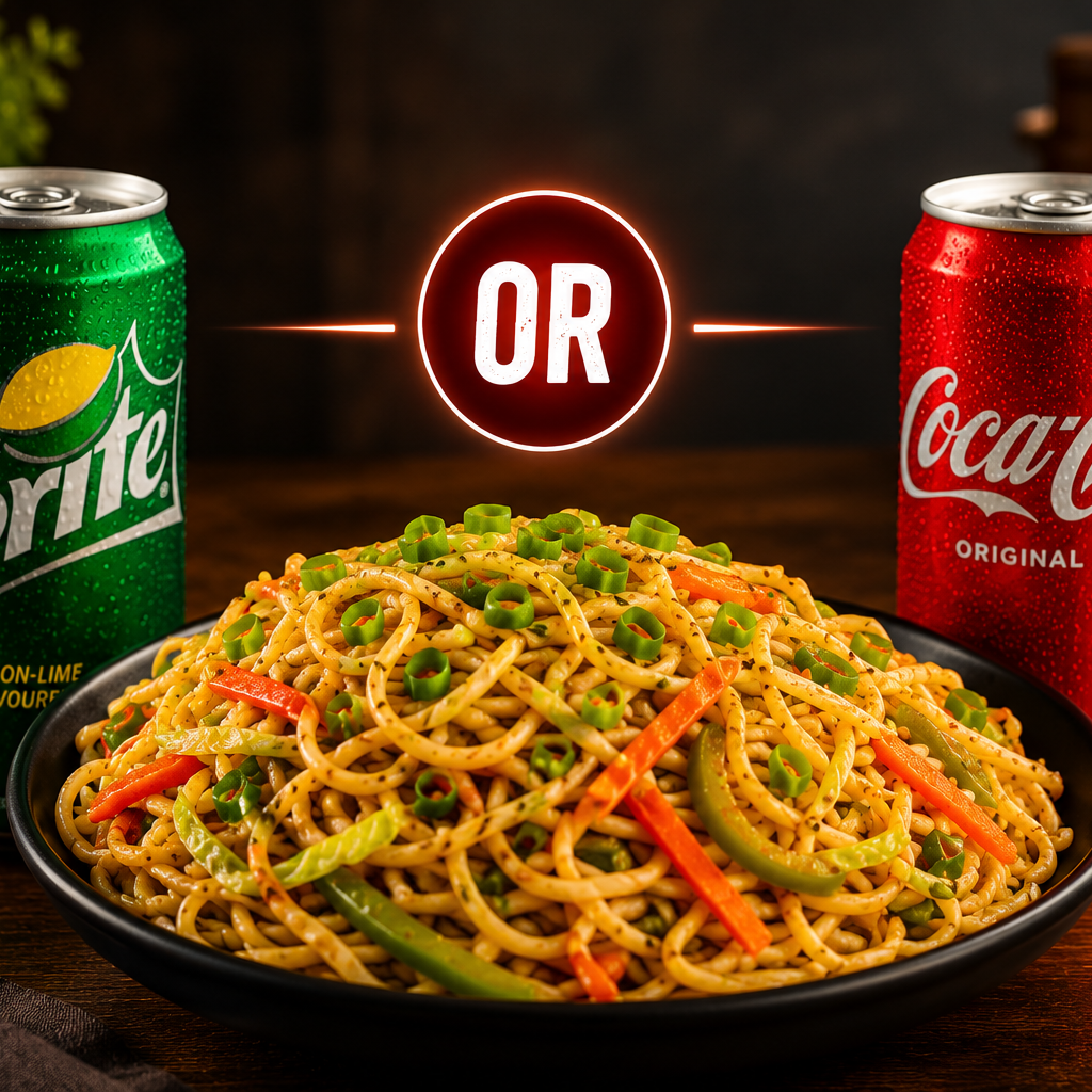 Veg Noodles + Sprite or Coca-Cola